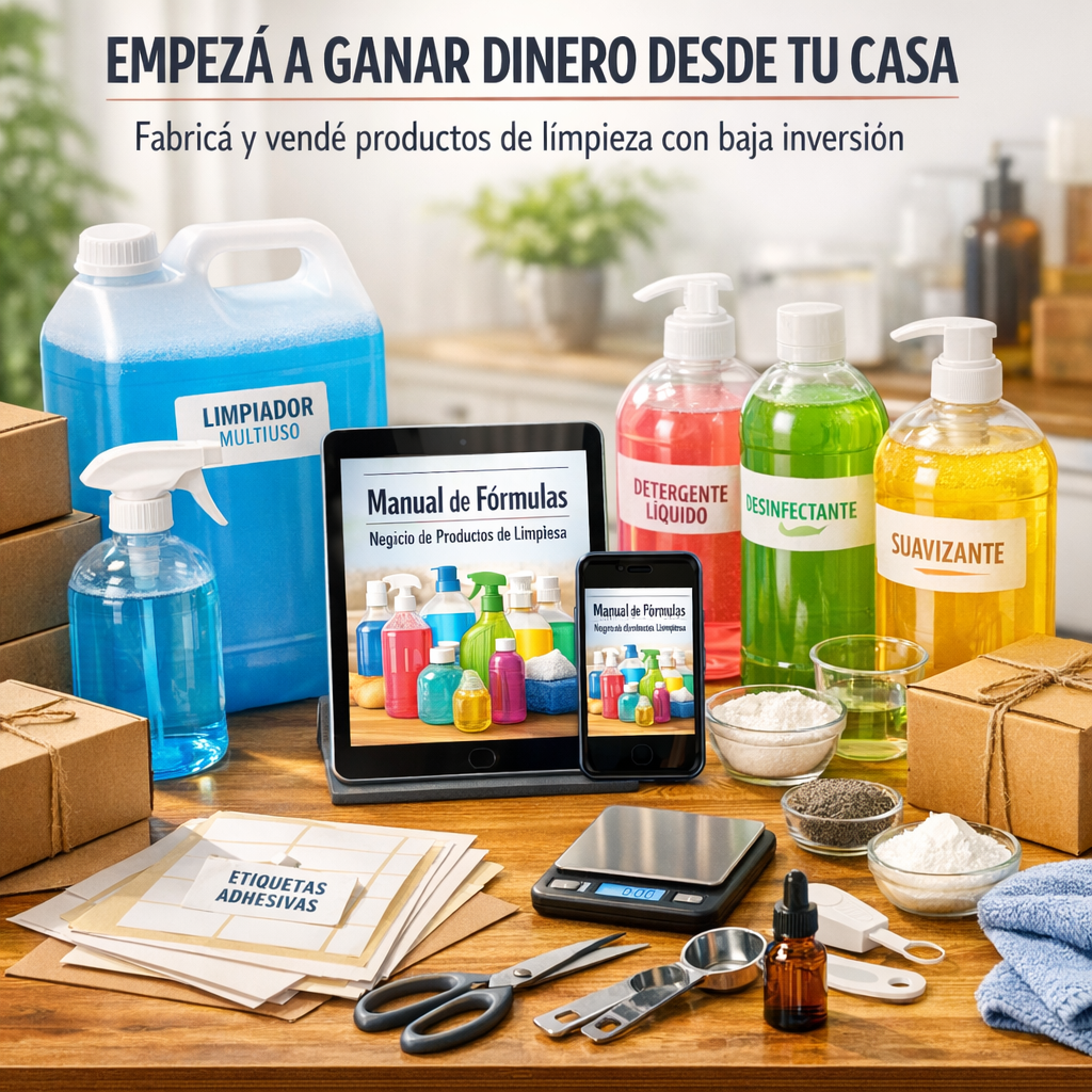 Aprende a Fabricar y Vender Productos de Limpieza desde Casa”